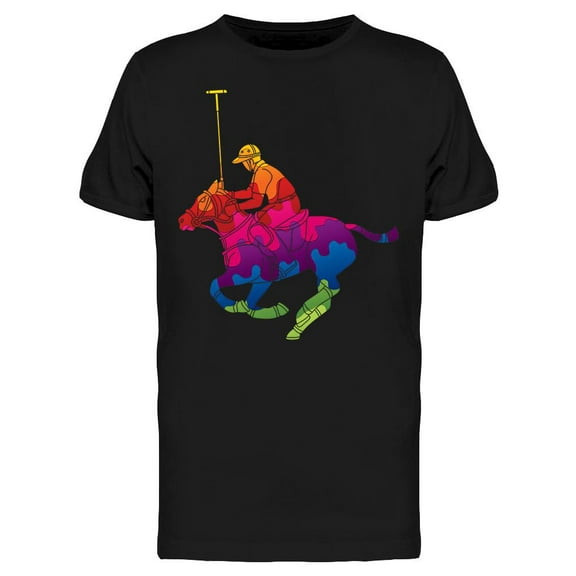 Colorful Polo Player T-Shirt Men -Image by Shutterstock, Male XX-Large