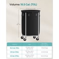 thumbnail image 5 of 18.5Gal Laundry Hamper with Wheels Round Rolling Laundry Sorter Laundry Cart with Removable Bag for Laundry Room Black and Silver, 5 of 7