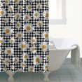 thumbnail image 4 of Black Daisy Flower Checkered Pattern Shower Curtain 72"x84" ,Bathroom Decorative Shower Curtains Set with 12 Hooks,Modern Waterproof Washable Shower Curtain, 4 of 6