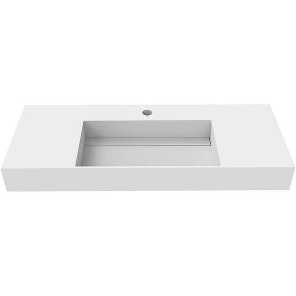Juniper 48" Solid Surface Manmade Stone Bathroom Sink in White