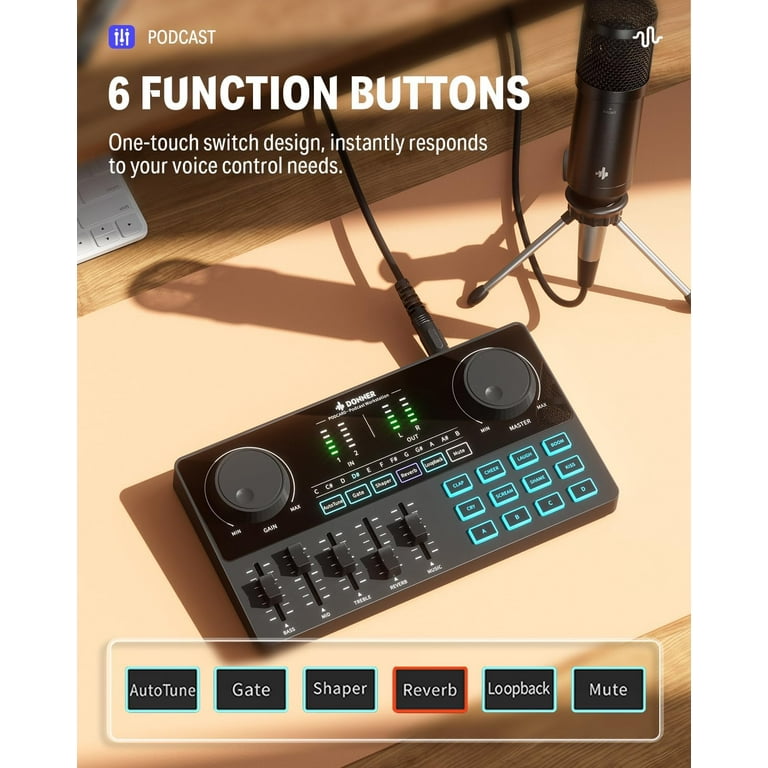  Podcast Equipment Bundle,Audio Interface with All-In