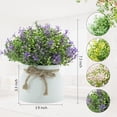 thumbnail image 2 of Semfri 4Pack Small Simulation Potted Plant Fake Flowers Indoor Artificial Flowers Desktop Bonsai Arrangement For Home Office Bedroom Bathroom Decoration-Violet, 2 of 8