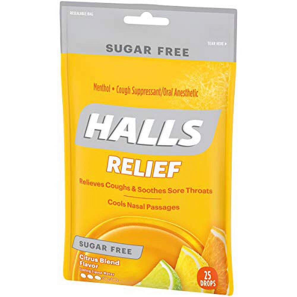 Halls Mentho-Lyptus Drops Sugar Free Citrus Blend - 25 ct - image 2 of 3