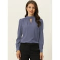 thumbnail image 2 of Dde San Patricio profesional Blusas de gade manlarcon cuello alto elegante pamujer  Violeta-gris M, 2 of 6