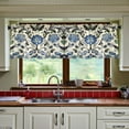 thumbnail image 3 of Yayeee Kitchen Curtains Tier Set of 2 Light Filtering 57"x24" Over Sink Window Panels, Blue Floral, 3 of 7
