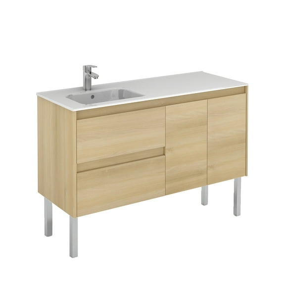 Ws Bath Collections Ambra 120Lf Ambra 48" Free Standing Single Basin Vanity Set - Wood