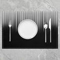 thumbnail image 4 of Geometric Abstract Ombre Placemats Set of 4, Grey Black Striped Placemats for Dining Table, Modern Abstract Art Washable Fabric Decoration Table Mats Placemat 18"x12", 4 of 4