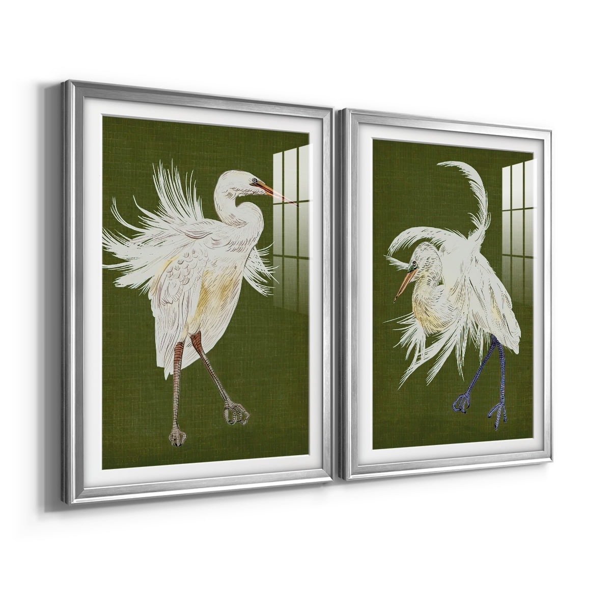 Wexford Home Heron Plumage I Premium Framed Print, 18.5" x 24.5" - Ready to Hang, Silver (Set of 2)