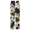 thumbnail image 6 of Cow Print Textures Winter Female Pants Flannel High Waist Women Pants Lady Warm Straight Leg Plush Trousers, 6 of 7