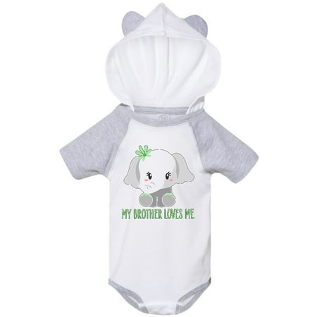 

Inktastic My Brother Loves Me- cute elephant Gift Baby Boy or Baby Girl Bodysuit