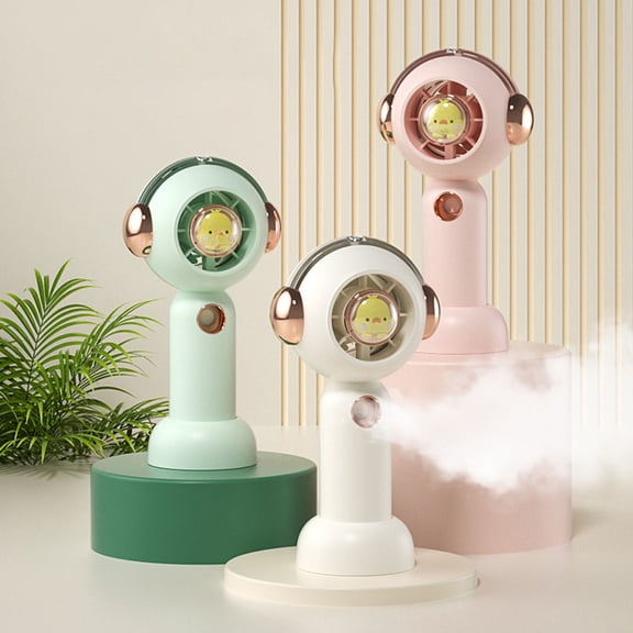 PLPPYFS Handheld Misting Fan Portable, Mini Handheld Portable 3 Speed Misting Cute Chick USB For Girls Summer Travel Camping Outdoor Sport Hanheld Usb Mini FanMisting Portable
