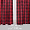 thumbnail image 6 of Haperlare Buffalo Plaid Kitchen Curtains 30 inches Long Rod Pocket Light Filtering Cafe Short Curtains Bathroom Window Curtains, Red Black, 2 Panels, 6 of 7