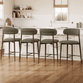 thumbnail image 7 of Bar Stools Sets of 2, Legahome 26" Counter Height Bar Stool, Modern Farmhouse Upholstered Counter Chairs with Curved Back & Walnut-Grain Metal Legs for Kitchen Island Dining Room, Green, 7 of 7