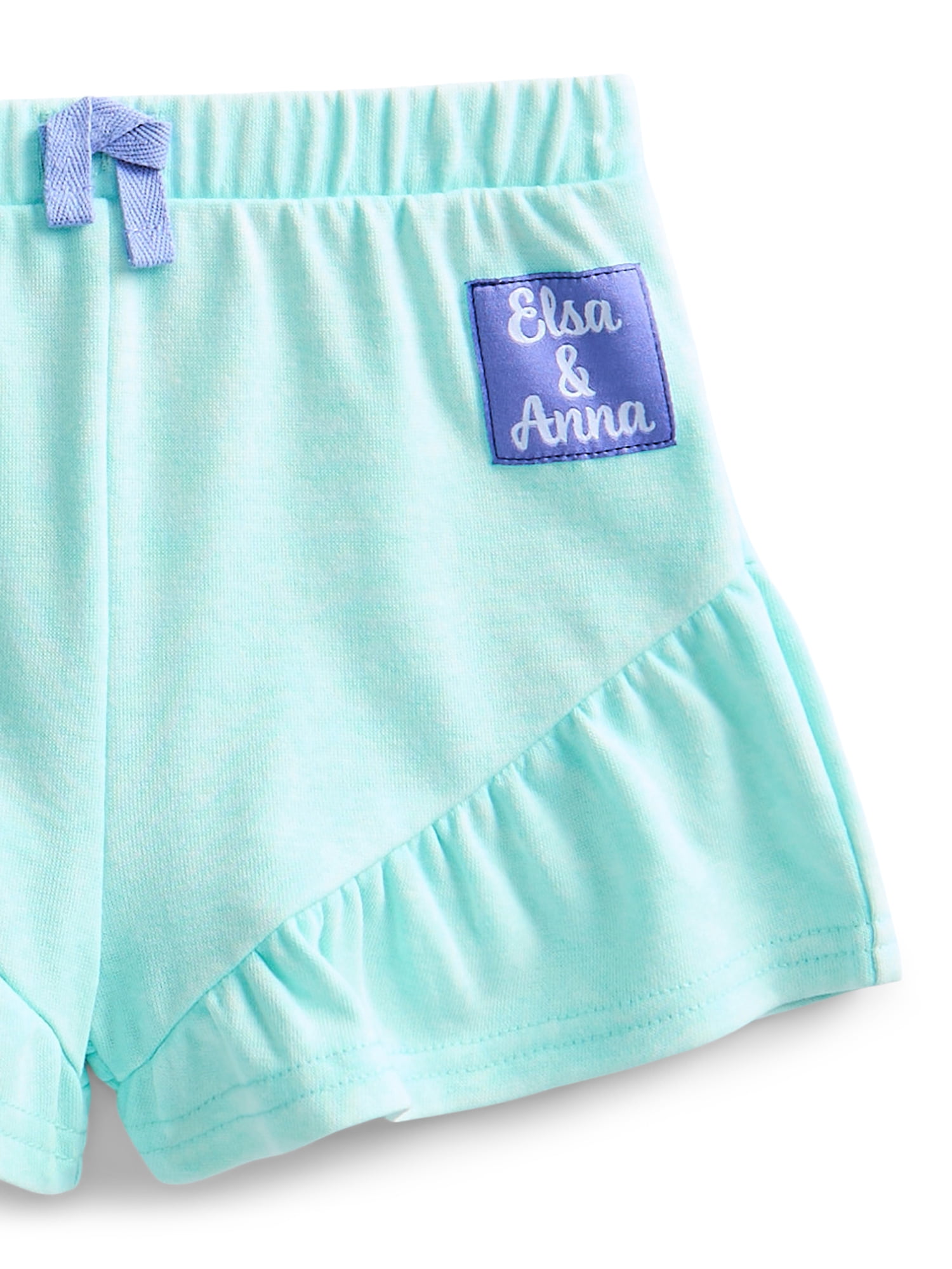 Frozen Toddler Girls' Short Sleeve Graphic Tee and Matching Ruffle Shorts Set, 2-Piece, Sizes 12M-5T