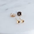 thumbnail image 4 of 3mm Citrine Stud Earrings  14K Gold Filled Bezel Set Hypoallergenic Piercing Jewelry for Women, 4 of 9