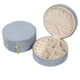 thumbnail image 2 of Holloyiver Travel Jewelry Box, Velvet Mini Jewelry Organizer, Small Jewelry Case for Girls Women, Jewelry Storage Box for Rings Earrings Necklace (Circular, 4.1x4.1x1.7Inch), 2 of 8