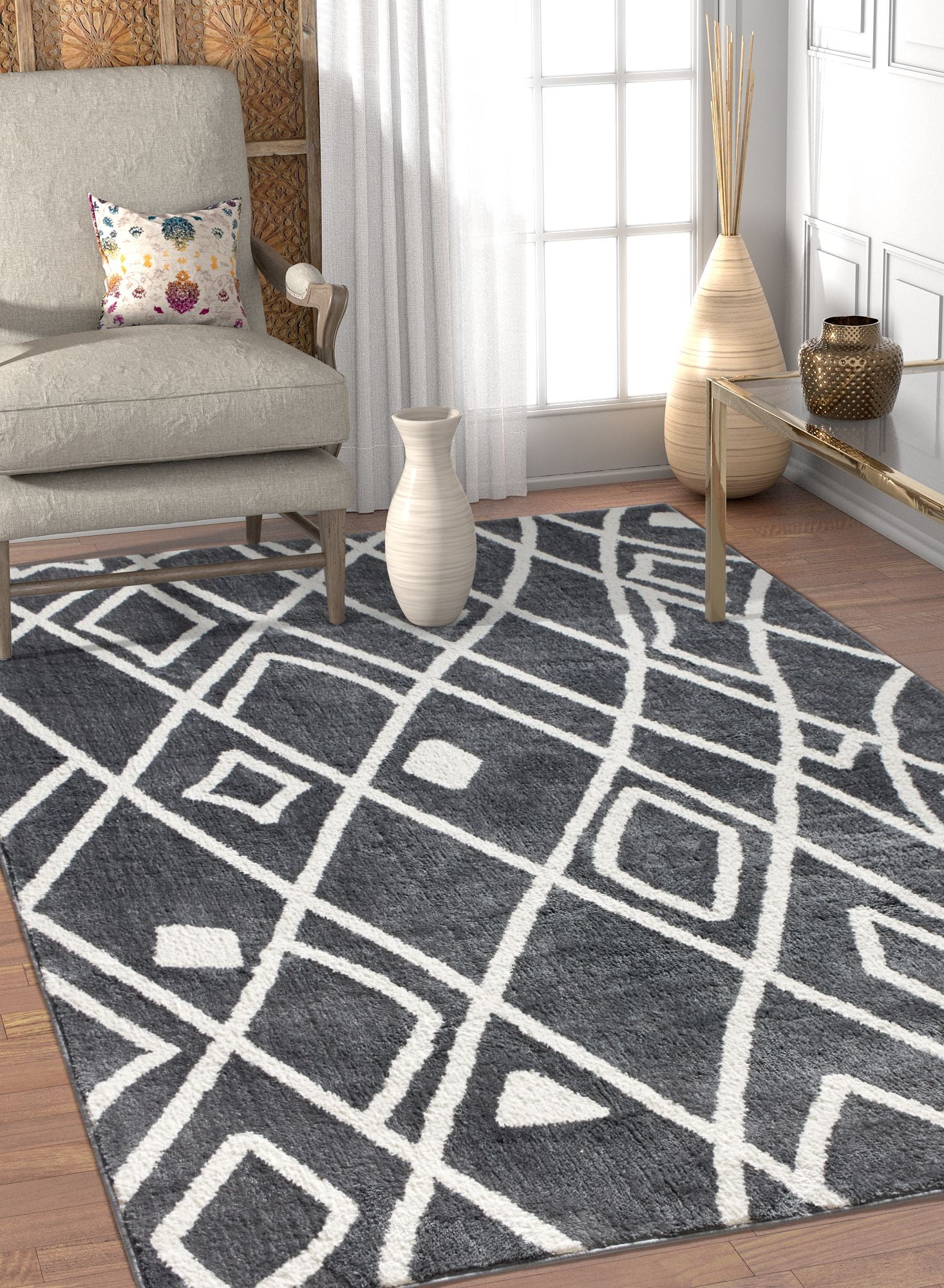Well Woven Kasper Parker Modern Grey Area Rug