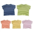 thumbnail image 3 of Girls Summer -match Korean Solid Color Short-sleeved Top, 3 of 6