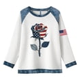 thumbnail image 3 of MuXiKeJi Clothes Women's Casual American 250Th Anniversary Print Sweatshirt Floral Usa Flag Print Top, 3 of 4
