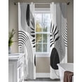 thumbnail image 4 of Grey Boho Geometric Sheer Curtains 84 Inch Length 2 Panels Set for Living Room/Bedroom, Vintage Ethnic Abstract Lines Leaves Kitchen Curtains Grommet Semi-Sheer Curtains Window Treatments 52"x84"x2, 4 of 7