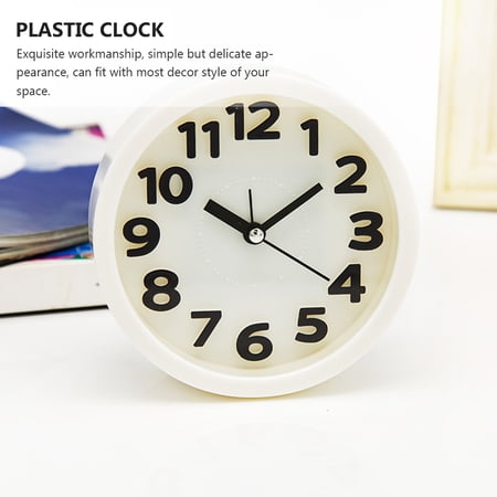 NIAIZEK Silent Bedside Alarm Clock, White Plastic, Compact Lightweight Design with Clear Numbers, Ideal for Home Use