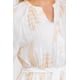 thumbnail image 4 of Vestido bordado de hojas Roman Fashion /Tallas Extras, 6068 (Blanco /Beige) blanco 38, 4 of 5