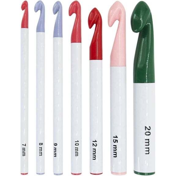 BESTSKY Crochet Hooks Large 20mm 15mm 12mm 10mm 9mm 8mm 7mm. Ergonomic Crochet Hook. Plastic