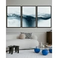 thumbnail image 4 of SHENIFY Large 24x36in3pcs Black Framed Blue and Grey Abstract Wall Art Modern Minimalist Painting Decor Graffiti Artwork, 4 of 6