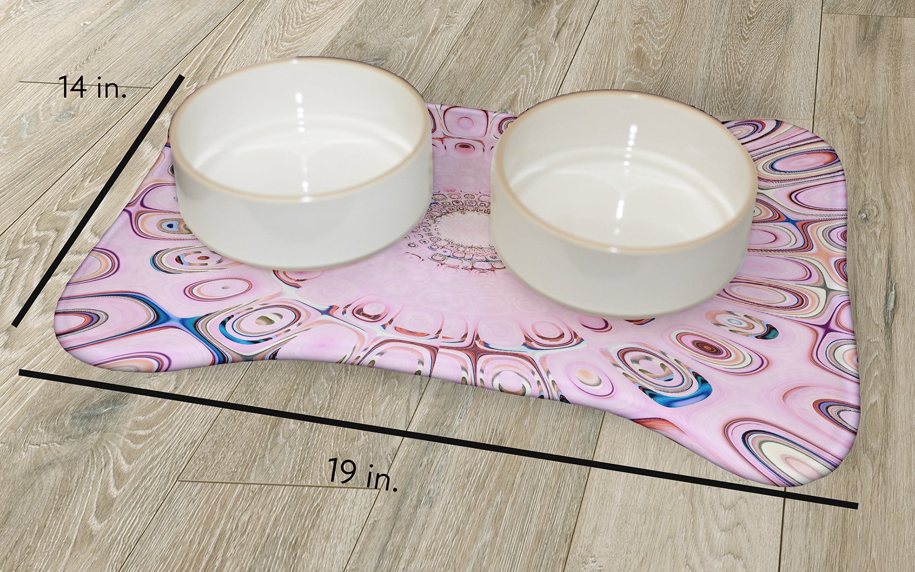 Simply Daisy Blush Burst Bone Shape Pet Feeding Mat for Dogs
