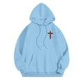 thumbnail image 4 of Sweatsuits for Women 2 Piece Jesus Letter Print Christian Long Sleeve Hooded Sweatshirt and Sweatpants Fall Fashion Clothing Casual Track Suits, 4 of 6