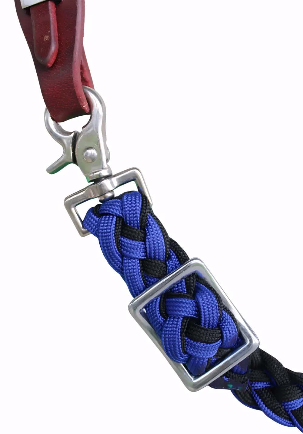CHALLENGER Rênes nouées en nylon tressé pour cheval 607186 CHALLENGER Rênes nouées en nylon tressé pour cheval 607186