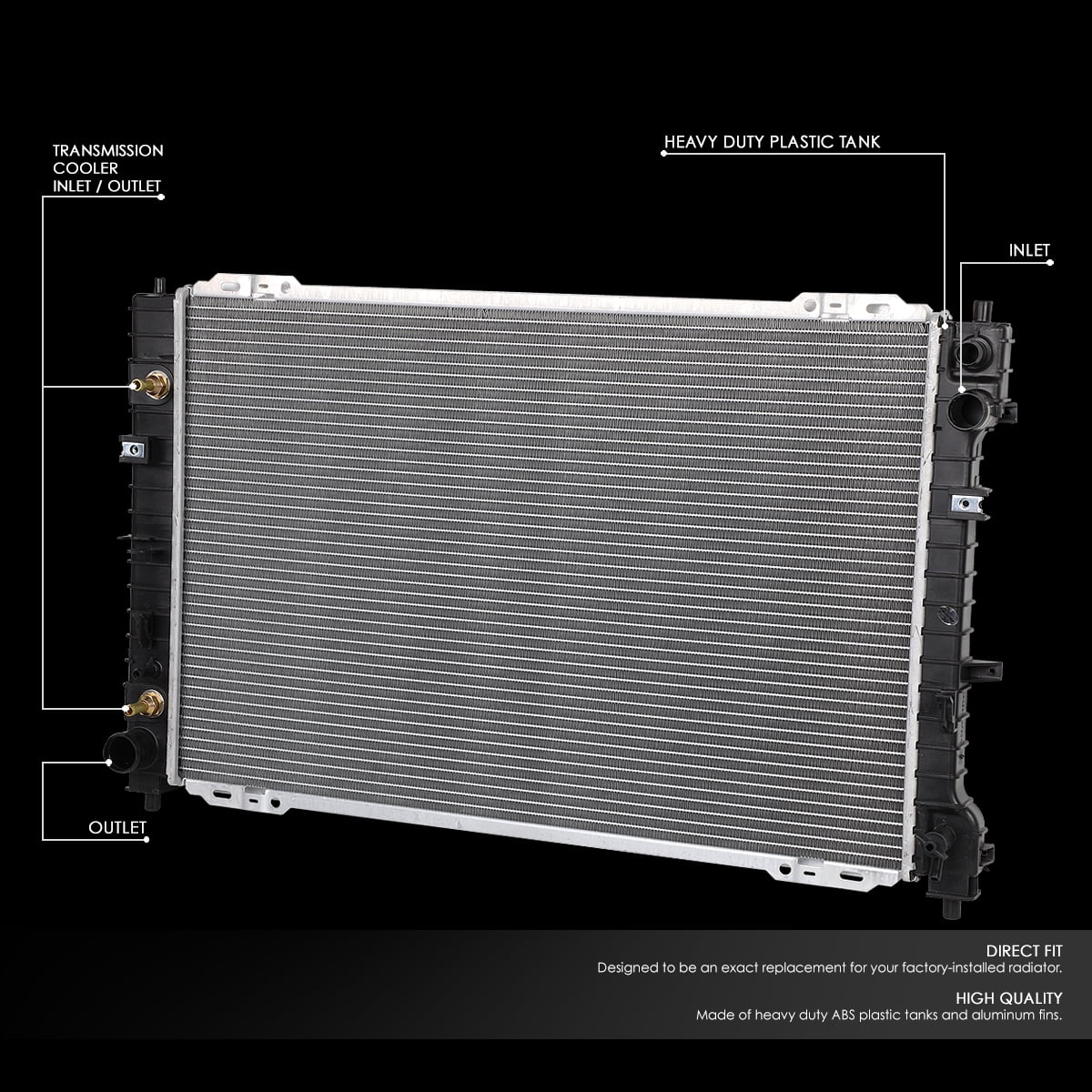 DNA Motoring 2307 Aluminum Core Radiator For 01-07 Escape 01-06 Tribute 05-07 Mariner 3.0L V6