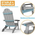 thumbnail image 4 of Folding Adirondack Chair Plastic Weather Resistant, Outdoor Chair, Patio Chairs, Lawn Chair, Outside Funiture for Porch, Garden, Deck, Fire Pit, Patio Seating (1, Gary), 4 of 6