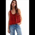 thumbnail image 1 of Blusas de Verano Bohemias con Lazo Frontal para Mujer, Blusas Playeras de Encaje con Botones, Sin Mangas, de y , Estilo Y2k 2025, Color Vino Tinto, S, 1 of 6