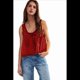 thumbnail image 1 of Blusas de Verano Bohemias con Lazo Frontal para Mujer, Blusas Playeras de Encaje con Botones, Sin Mangas, de y , Estilo Y2k 2025, Color Vino Tinto, S, 1 of 6