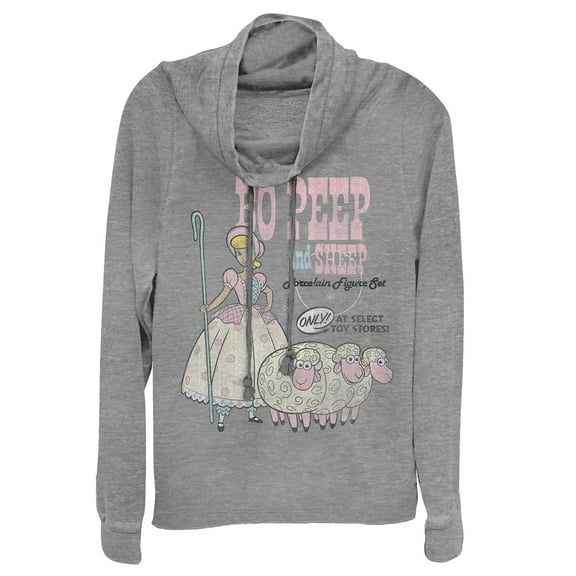 Junior's Toy Story Bo Peep Select Stores Cowl Neck Sweatshirt Gray Heather 4X Large