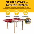 thumbnail image 4 of Red Christmas Table Cloths for 4 Foot Rectangle Tables, Snowman Xmas Tree Snowflake Winter Patio Waterproof Elastic Fitted Tablecloths, Washable Rectangular Table Cover for Camping, 4 of 8