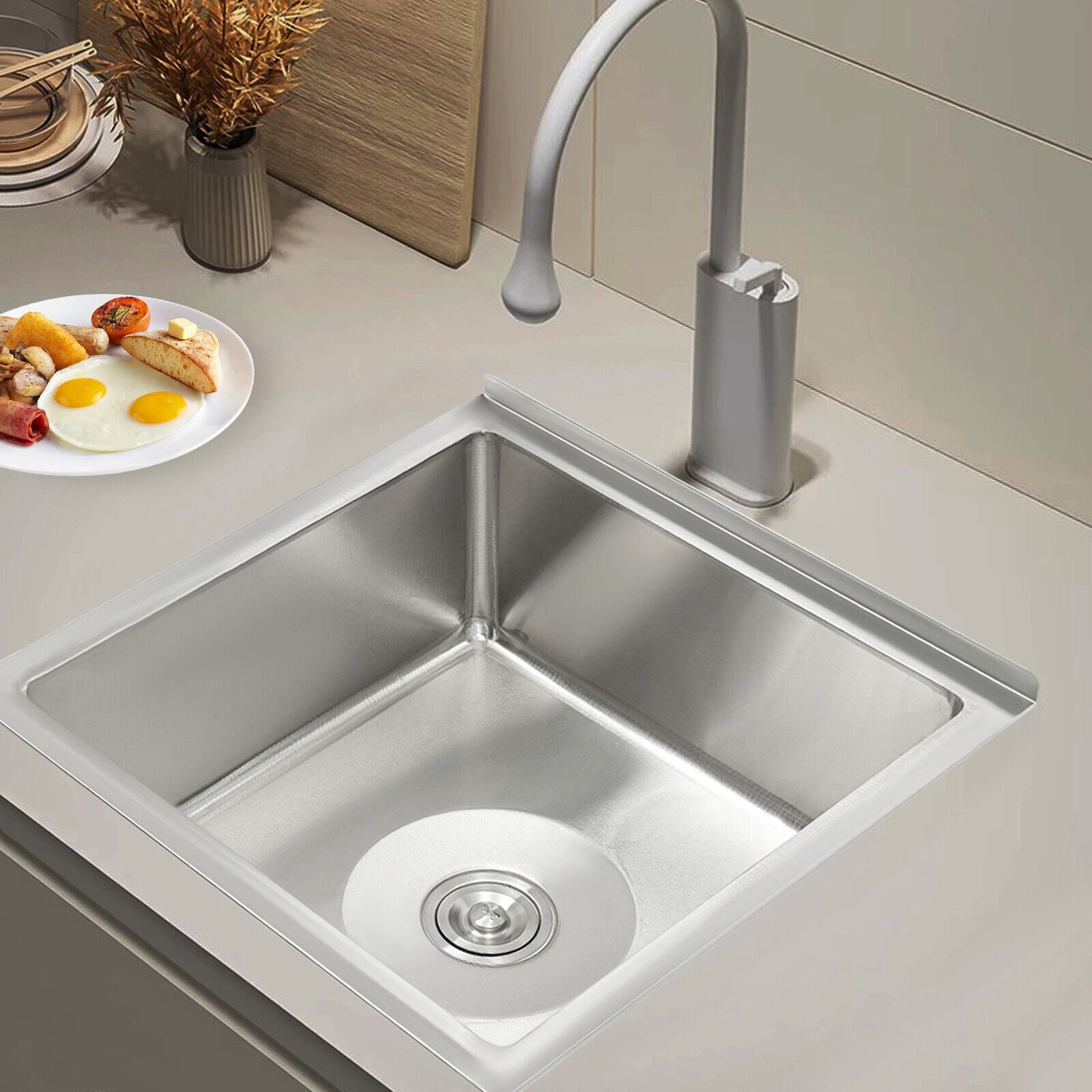 Free Standing Utility Sink Single Bowl Commercial Sink Restaurant Kitchen Sink