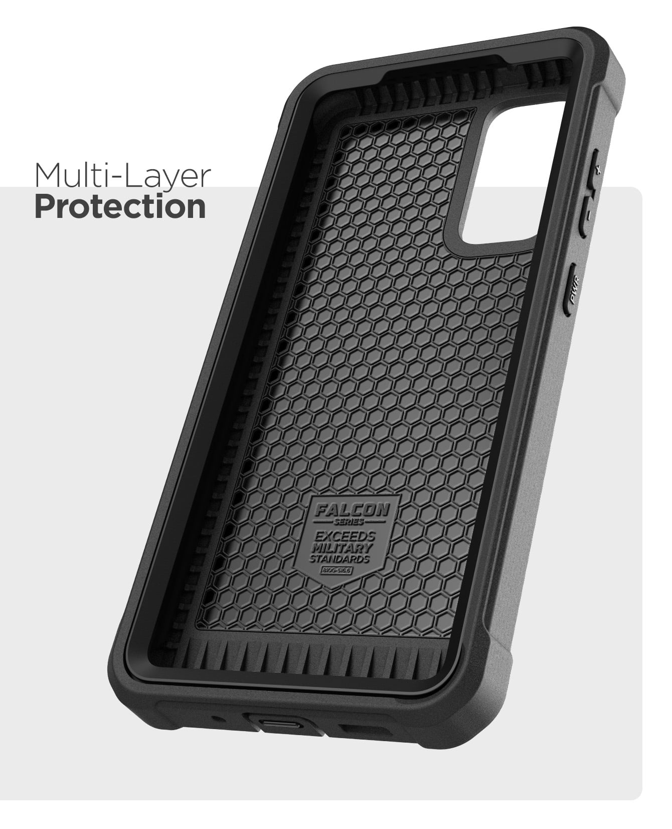Encased Designed for Samsung Galaxy S20 FE Belt Clip Case (Falcon) Full Body Protective Phone Case with Holster (Black)