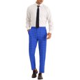 thumbnail image 2 of Lars Amadeus Plaid Pants for Men's Flat Front Colorful Printed Dress Trousers, 2 of 4