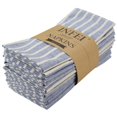 thumbnail image 1 of Servilletas De Tela De Mezcla De Algodón A Rayas Anchas Infei – Juego De 12 (17 X 17 Pulgadas) – Para Eventos Y Uso Doméstico (Azul), 1 of 5