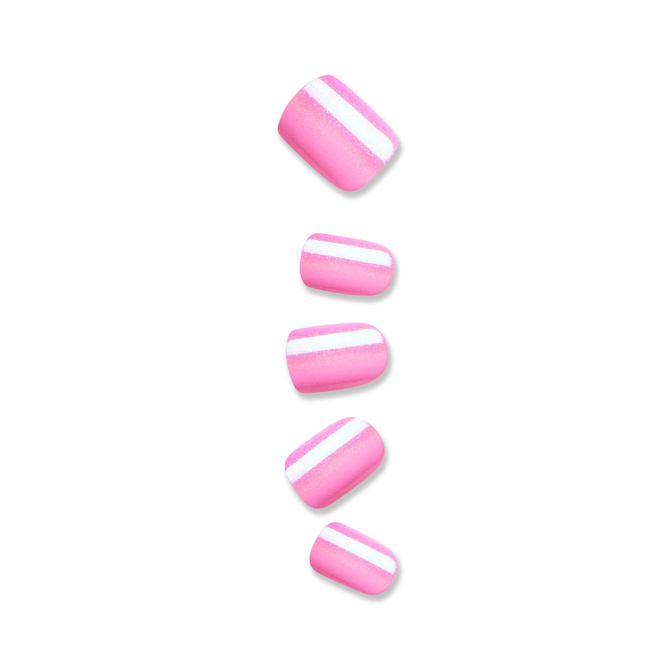 KISS imPRESS Color FX  Press on Nails, Late Night, Pink, Short Squoval, 30 Count