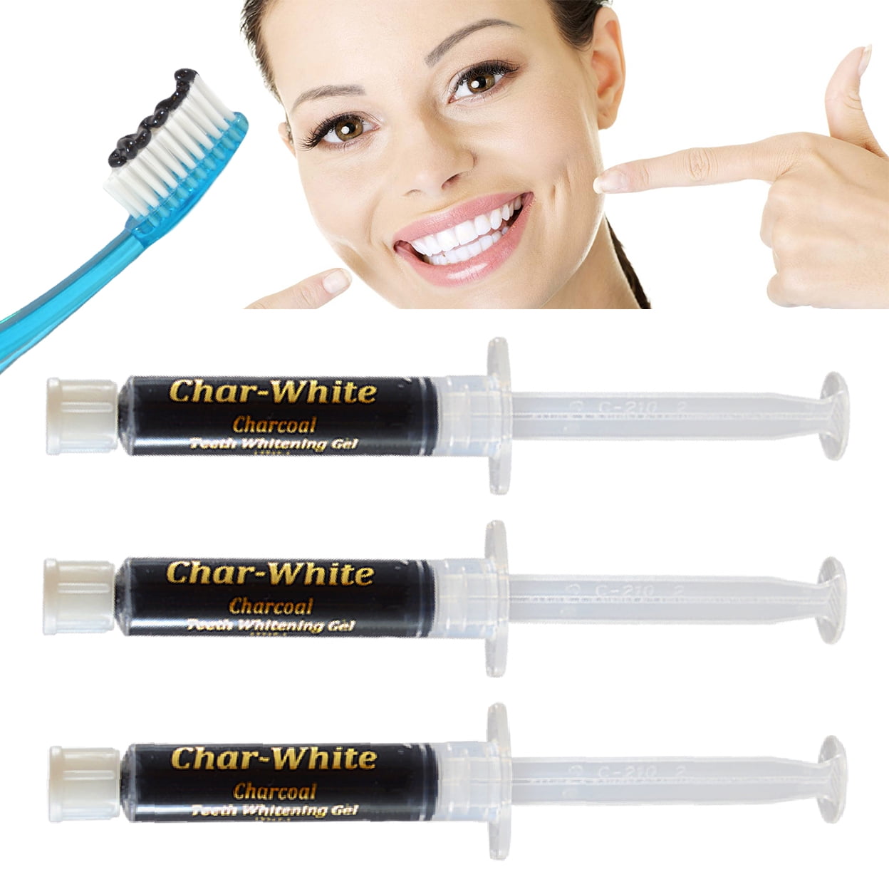 Activated Charcoal Gel for Natural Teeth Whitening Mint Flavor