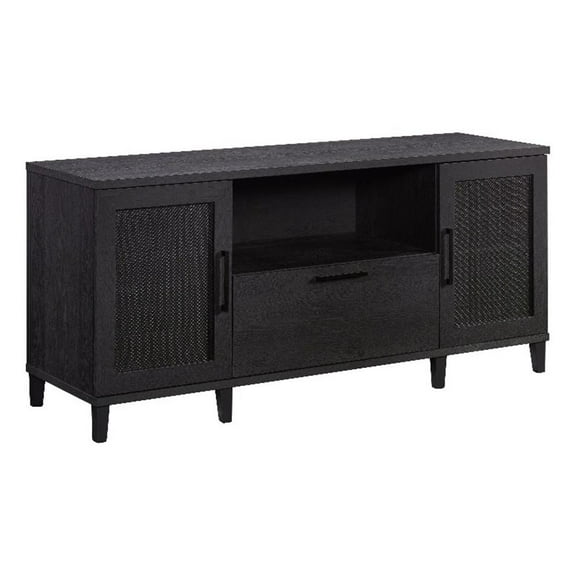 Pemberly Row Contemporary Engineered Wood Large Credenza in Raven Oak