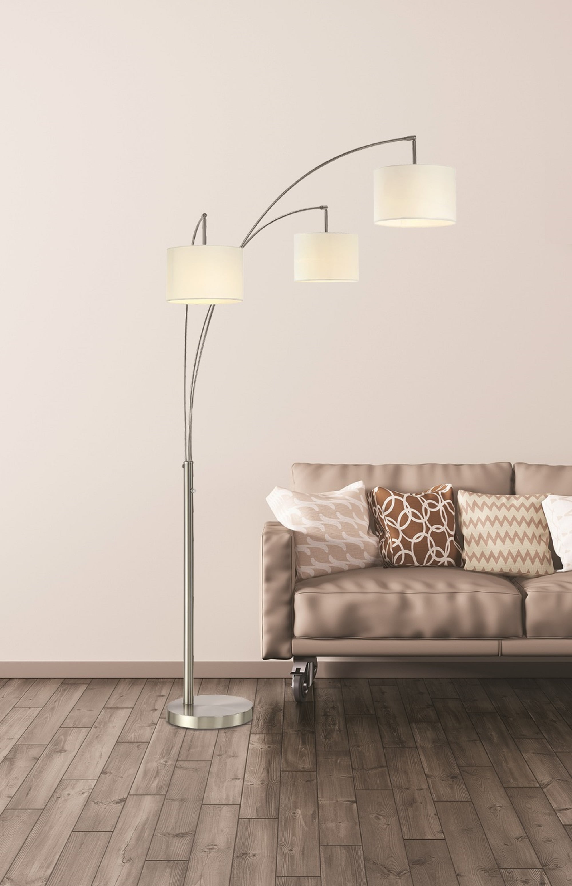 Artiva Usa Lumiere Modern Led 3 Arched Brushed Steel 80 Inch Floor Lamp With Dimmer Walmart Com Walmart Com