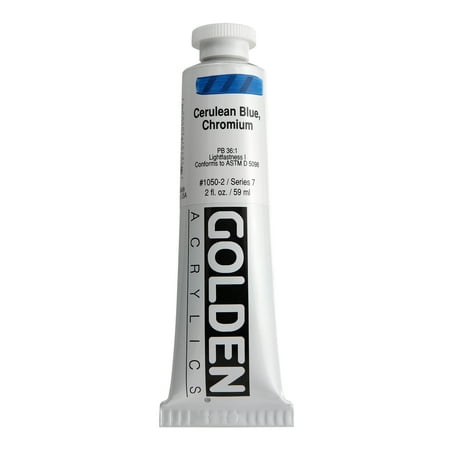 UPC: 0738797105027 | Golden Heavy Body Artist Acrylics – Cerulean Blue Chromium  2 oz Tube
