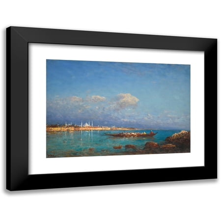 Félix Ziem 14x11 Black Modern Framed Museum Art Print Titled - Constantinople from the Sea of Marmara
