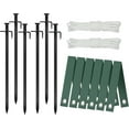 thumbnail image 1 of Heavy Duty Steel Tree Support Kit, Tree Stake Kit for Newly Planted Trees Against Bad Weather, Include 6 PCS Tree Straps for Staking, 6 PCS Tree Stakes and 2 PCS Rope of 31.2 FT for Anchoring (2), 1 of 7