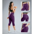 thumbnail image 3 of Capri Leggings With Side Pockets Size 8, 17" Inseam Plum Purple, 3 of 6