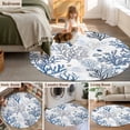 thumbnail image 5 of Blue Coastal Round Area Rug 4 FT, Non Slip Indoor Outdoor Rug, Summer Nautical Ocean Beach Coral Fish Washable Soft Circular Carpet Non-Shedding Floor Mat for Coffee Table Nursery Foyer Balcony, 5 of 8